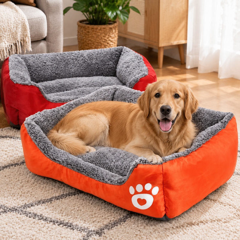 Interactive Squeaky Plush Dog Toy - Cuscino morbido e soffice per letti,